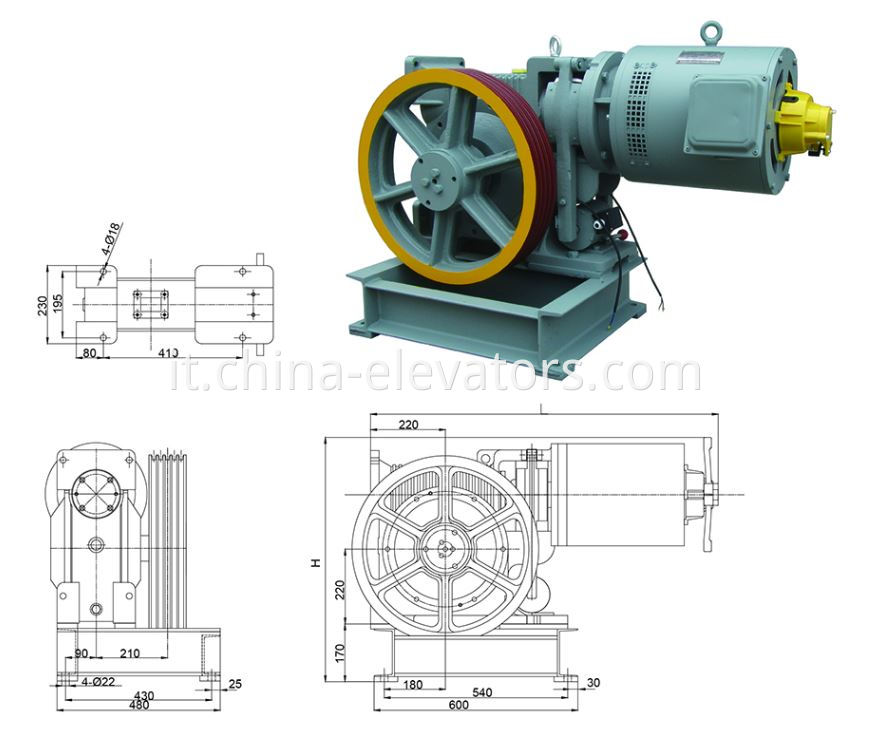 AC380V Elevator Gear Driving Machine